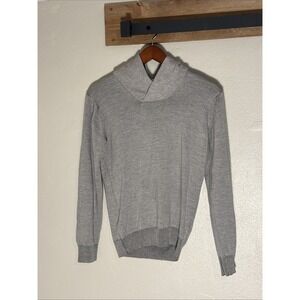 Marco Fiori Sweater Men's Medium Gray 100% Extra Fine Merino Wool Made In Italy